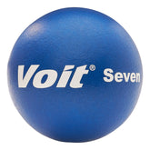 A blue ball with the words "Voit Seven" printed on it, showcasing its brand and design.